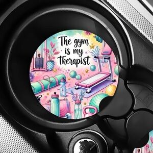The Gym Is My Therapist Car Coasters Absorbent Set of (2)